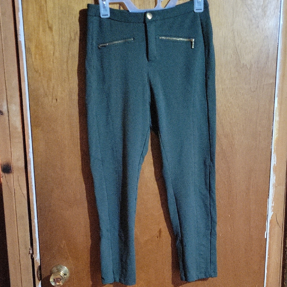 IMAN Green Pants with Gold Accents